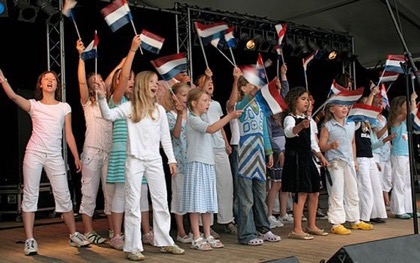 Children sing at Flag Day in the Netherlands